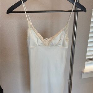 House of CB Cream Lace Slip Dress